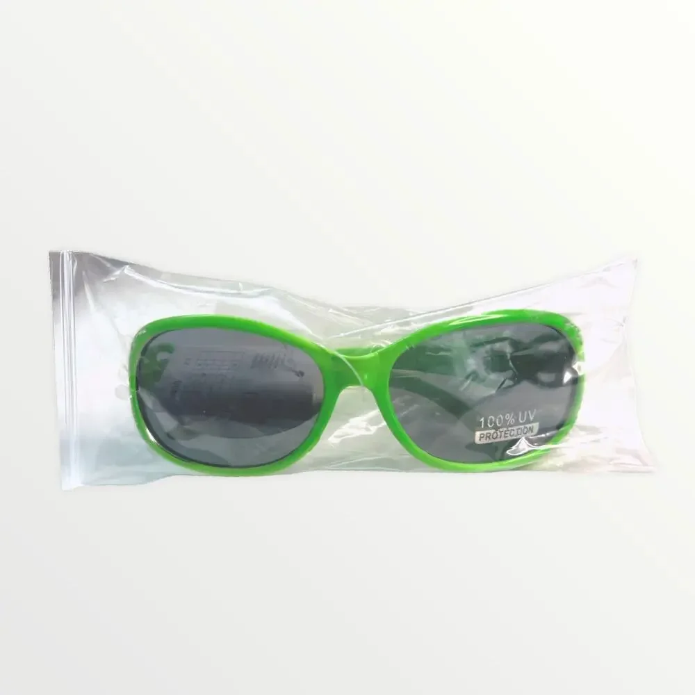 Kids Sunglasses 100% UV Protection Green & Blue Retro Frames With Glitter Detail